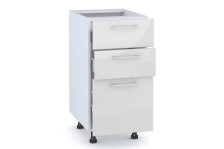 Тумба кухонная 400х510х820 мм 3 ящика без столешницы Латте Белый