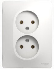 Розетка 2-м скрытой установки без заземления Glossa GSL000120 белая