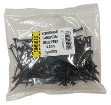 Саморез 4,2х76 для крепления ГКЛ к дереву усиленный 100 шт/уп пакет