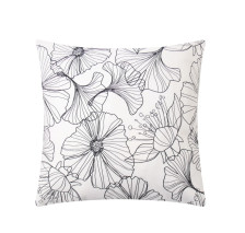Наволочка декоративная хлопок Black flowers 40х40 Этель