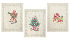 Набор полотенец лен 3 шт рис 339 цв 1 Новогодний натюрморт-3 46х60 Орша