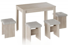 Обеденная группа тип 5 белый/белый (стол +табурет 4 шт)