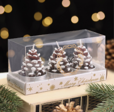 Набор Новогодних свечей Шишка 4х6см 3 шт 4385140