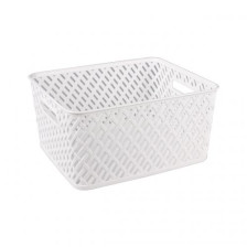Корзина для хранения 35х29х17,5 белый Плетенка М3501