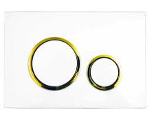 Кнопка смыва AZARIO белая + золото круглая AZ-8200-0046