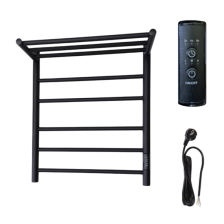 Полотенцесушитель В10 Р60х50 электрический, с полкой, черный, скрытый монтаж, правый, СНШ Маргроид