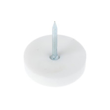 Подпятник с гвоздем D=15, H=5/22 белый