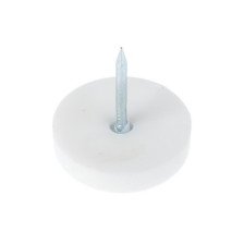 Подпятник с гвоздем D=15, H=5/22 белый