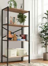 Стеллаж 129х59,5х34 Loft 4 полки дуб вотан металлический 