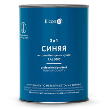 Грунт-эмаль 3 в 1 по ржавчине матовая синяя RAL 5005 (0,8 кг) Elcon
