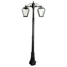 Светильник садово-парковый 2х60W Е27 черный PL748 столб 2,1м