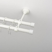 Карниз металлический гладкий d19 мм СМ-3293-2Р белый 3,0 м