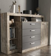 Комод Ангара Графит/дуб юкон 1602х1040х476мм