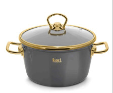 Кастрюля эмалированаая 5.2 л RASHEL графит/золото R0826