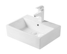 Раковина накладная A060 прямоугольная с переливом, белая 530х410х150