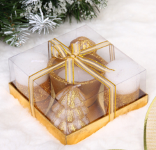 Свечи Новогодние Лесной микс 11,5х11,5х5 см золото 221-125