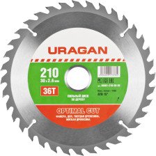 Диск пильный 210х30мм 36Т Оптимальный рез URAGAN 36801-210-30-36