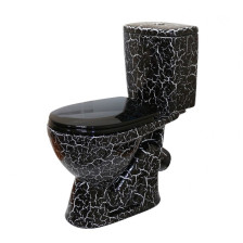 Унитаз Компакт Лира черный Кракелюр с сиденьем