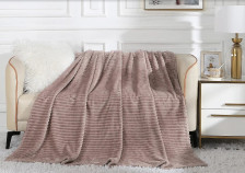 Плед велсофт в чемодане Orrizonte 003-OТ коричневый Cleo Размер: 180х200