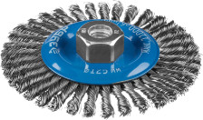 Щетка-крацовка дисковая 125хМ14мм для УШМ плетеные пучки стальной проволоки 0,5мм ЗУБР 35192-125_z0