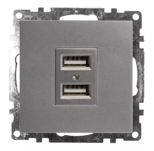 Розетка USB 2-м скрытой установки Катрин GLS10-7115-03 серебро