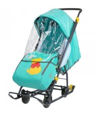 Санки-коляска медвежонок и его друзья изумрудный DB1/2