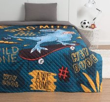 Покрывало микрофибра 145х210см Этель T-rex 4527204