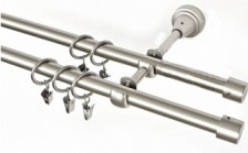 Карниз металлический гладкий d16 мм СМ-2901-2Р хром матовый 2,4 м