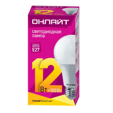 Лампа светодиодная Е27 12W/4000 А60/А65 (стандартная) Онлайт