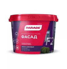 Краска фасадная белая матовая F20 (9л) Parade