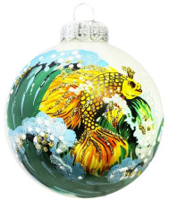 Украшение новогоднее Шар 8см Золотая рыбка КУ-80-244053