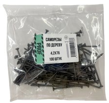 Саморезы 4,2х76 для крепления ГКЛ к дереву 100 шт/уп пакет