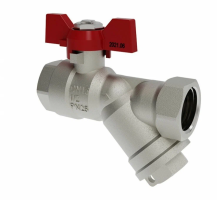 Кран шаровой для воды 1/2" со встроенным фильтром бабочка VG-106101 (серия Оптима)  