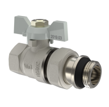 Кран шаровой для воды 1/2" "американка" белая ручка-"бабочка" VG-104201 (серия Оптима) 