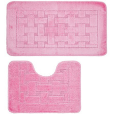 Комплект ковриков для ванной комнаты BANYOLIN CLASSIC из 2 шт 50х80/50х40см 11мм (розовый) 1/25