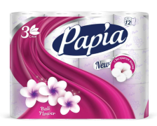 Бумага туалетная PAPIA 3-х слойная 12шт Балийский цветок