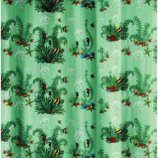 Штора для ванной комнаты 180х180см А-СТИЛЬ Водоросли полиэтилен с кольцами SWS.04.Vds