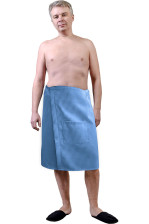 Килт мужской вафельный 64х142 васильковый ДМ