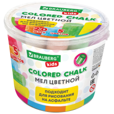 Мел 5 цв 20 шт в ведре Brauberg