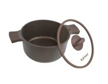 Кастрюля антипригарная 4,2 л литая стеклянная крышка Mokko Stella TM KUKMARA ксм42а