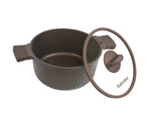 Кастрюля антипригарная 4,2 л литая стеклянная крышка Mokko Stella TM KUKMARA ксм42а