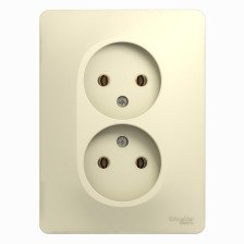Розетка 2-м скрытой установки без заземления Glossa GSL000220 бежевая