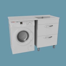 Тумба с раковиной Квадра-55 2Н/ Марсал-120 правая, 2 ящика