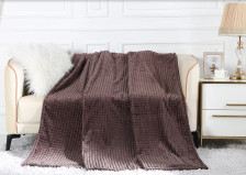 Плед велсофт в чемодане Carre коричневый 011-CR Cleo Размер 180х200