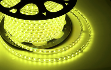 Лента светодиодная  220V 60LED 4,8W/m 3528 IP65 желтый (герметичная)(142-602)
