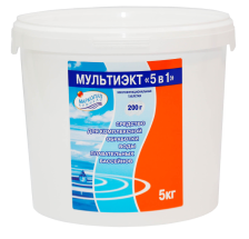 Средство для дезинфекции воды Мультиэкт 5 в 1, таблетки 200гр, ведро 5кг 96425