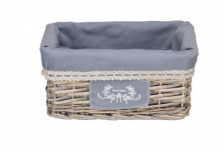 Корзина стеллажная "Лён" серый Д280, Ш200, В130