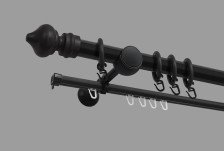 Карниз металл Скандинавия СК-011-1Ш черный 1,8 м Дельфа