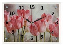 Часы настенные "Тюльпаны" 25х35см микс 1155101