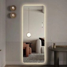 Зеркало (в80xш60) Энея LED 4000К сенсорная кнопка и часы (АУРАМИРА, Россия)